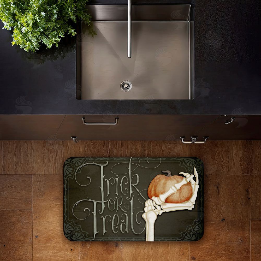 Nicole Tamarin Trick Or Treat Skeleton Hand Kitchen Floor Mat