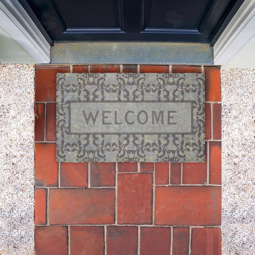 Tim Coffey Gray Vintage Pattern Welcome Unwoven Outdoor Door Mat
