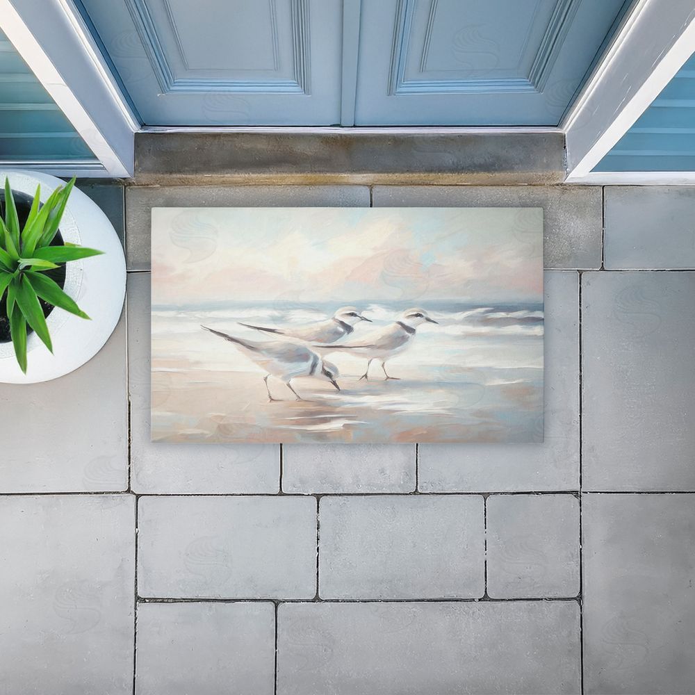 Ramona Murdock Blue Haven Bay Sandpipers Unwoven Outdoor Door Mat