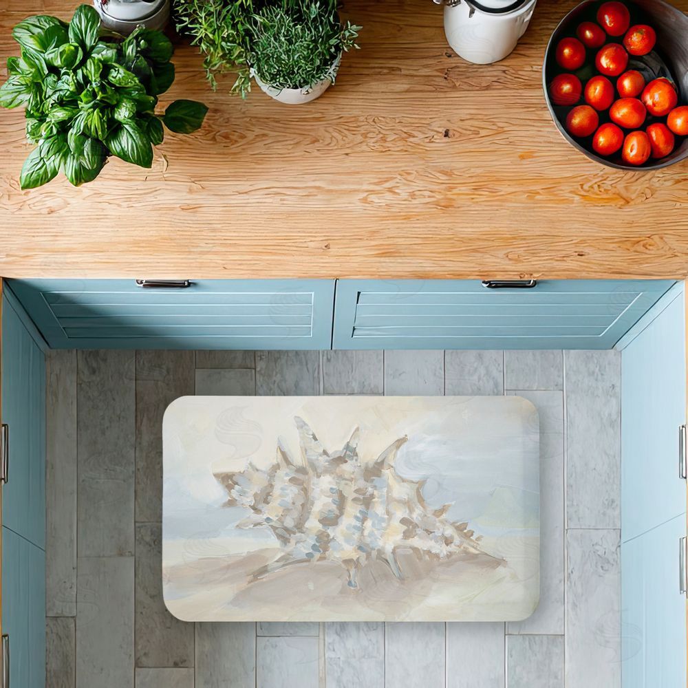 JJ Design House LLC Spiky Seashell on Shore Kitchen Floor Mat