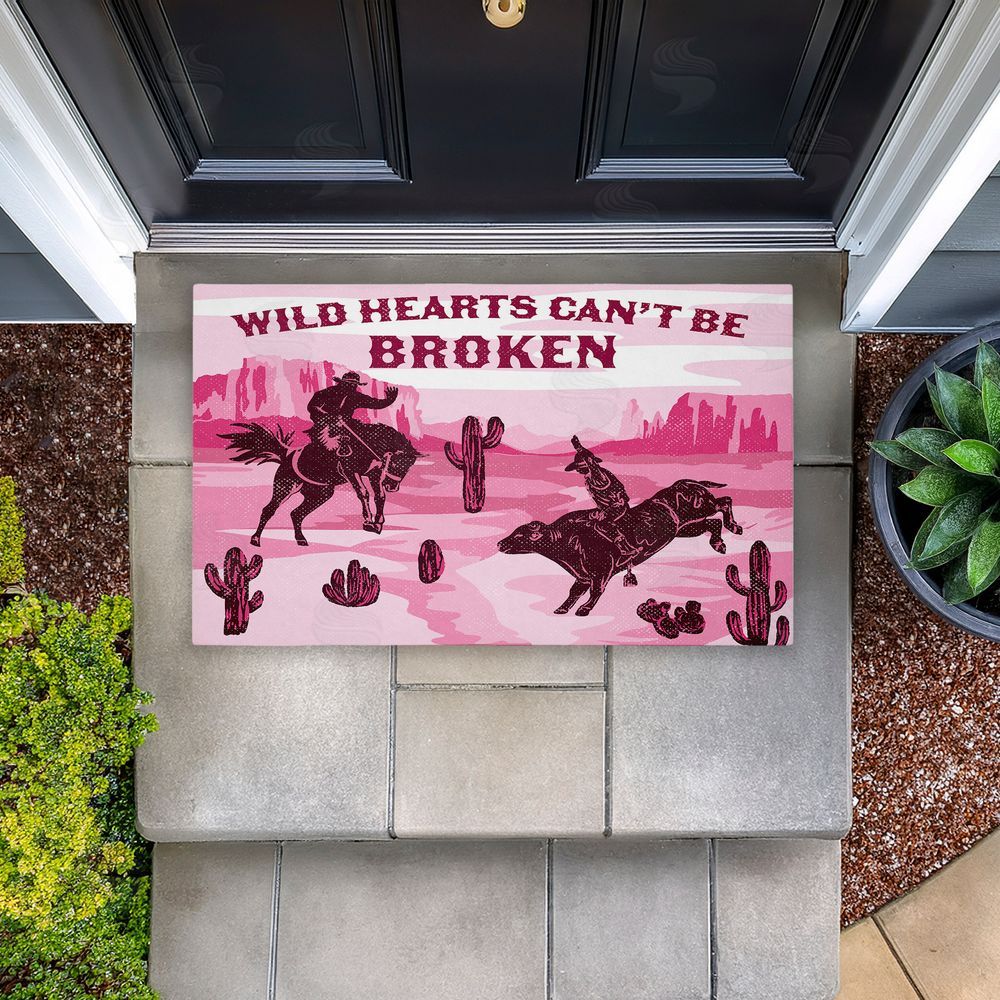 Diane Labombarbe Wild Hearts Can't Be Broken Unwoven Outdoor Door Mat