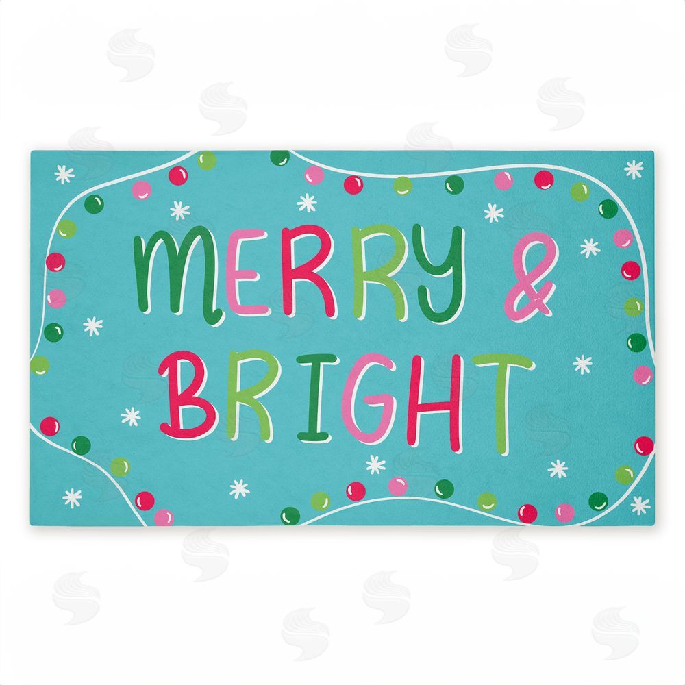 Emily Cromwell Merry & Bright with Baubles Unwoven Outdoor Door Mat