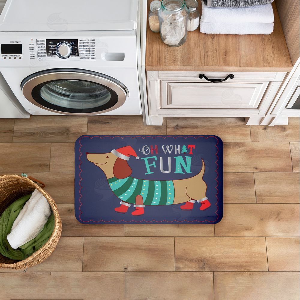 Andrea Jasid Grassi Whimsical Oh What Fun Dog Kitchen Floor Mat