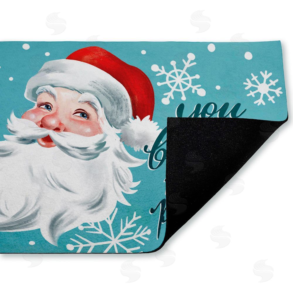 Caverly Smith Better Not Pout Antique Santa Unwoven Outdoor Door Mat