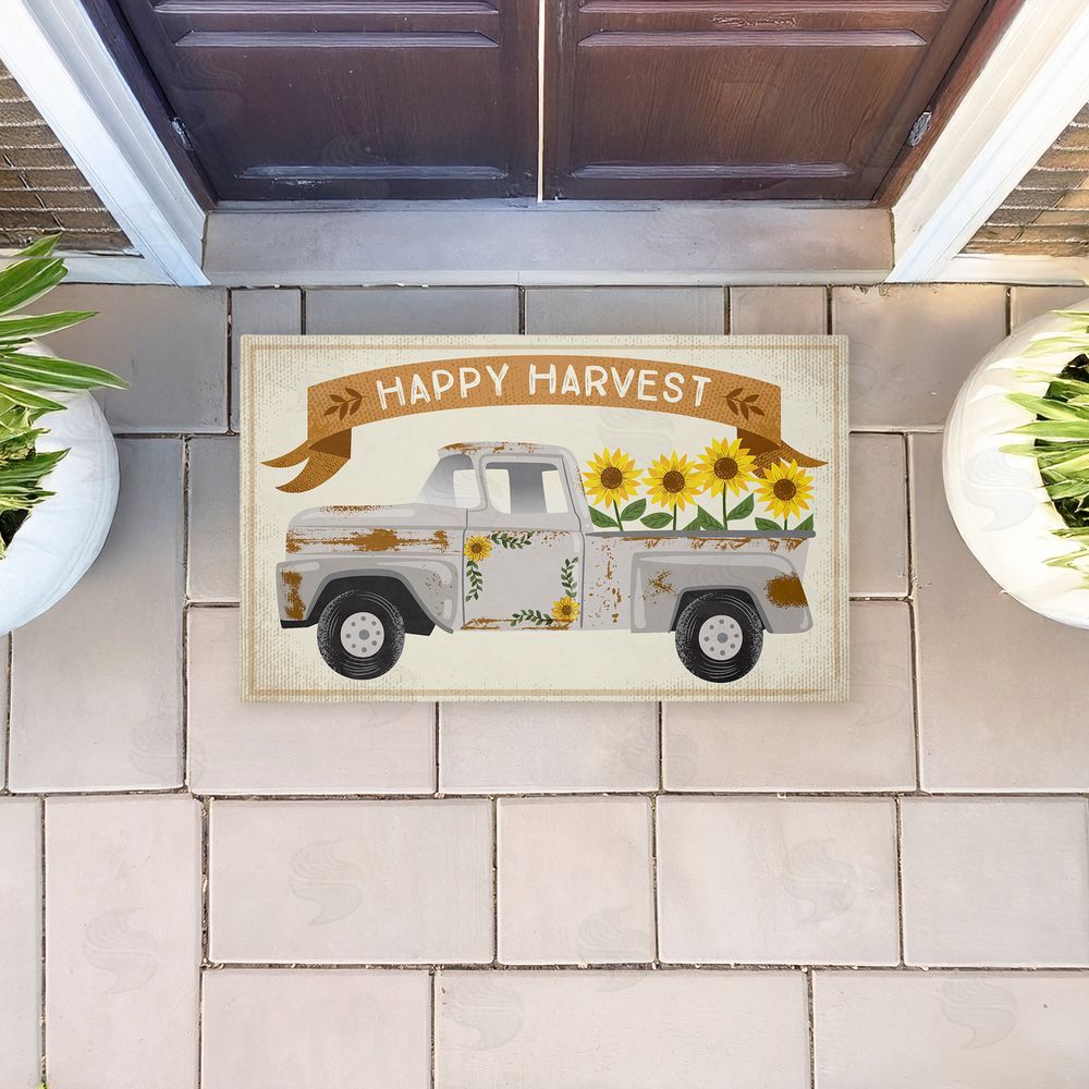 Arrolynn Weiderhold Happy Harvest Fall Truck Unwoven Outdoor Door Mat