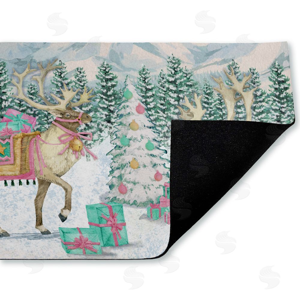 Paul Brent Whimsy Holiday Reindeer Unwoven Outdoor Door Mat