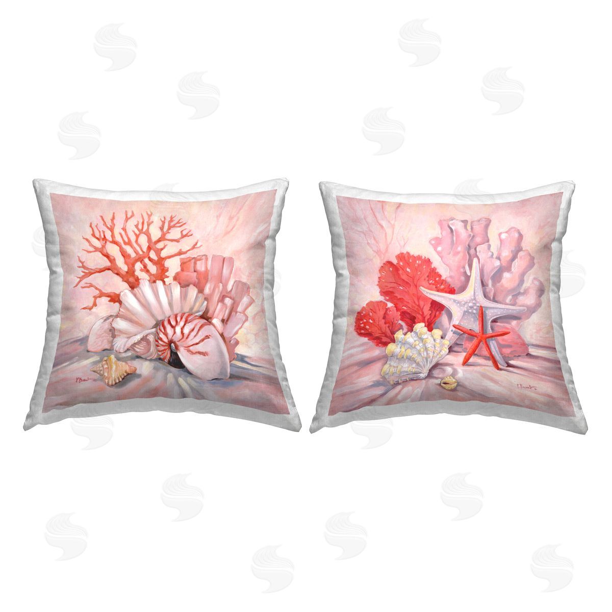 Varied Pink Ocean Sea Life Starfish Decorative Printed Pillow, Home Decor by Paul Brent