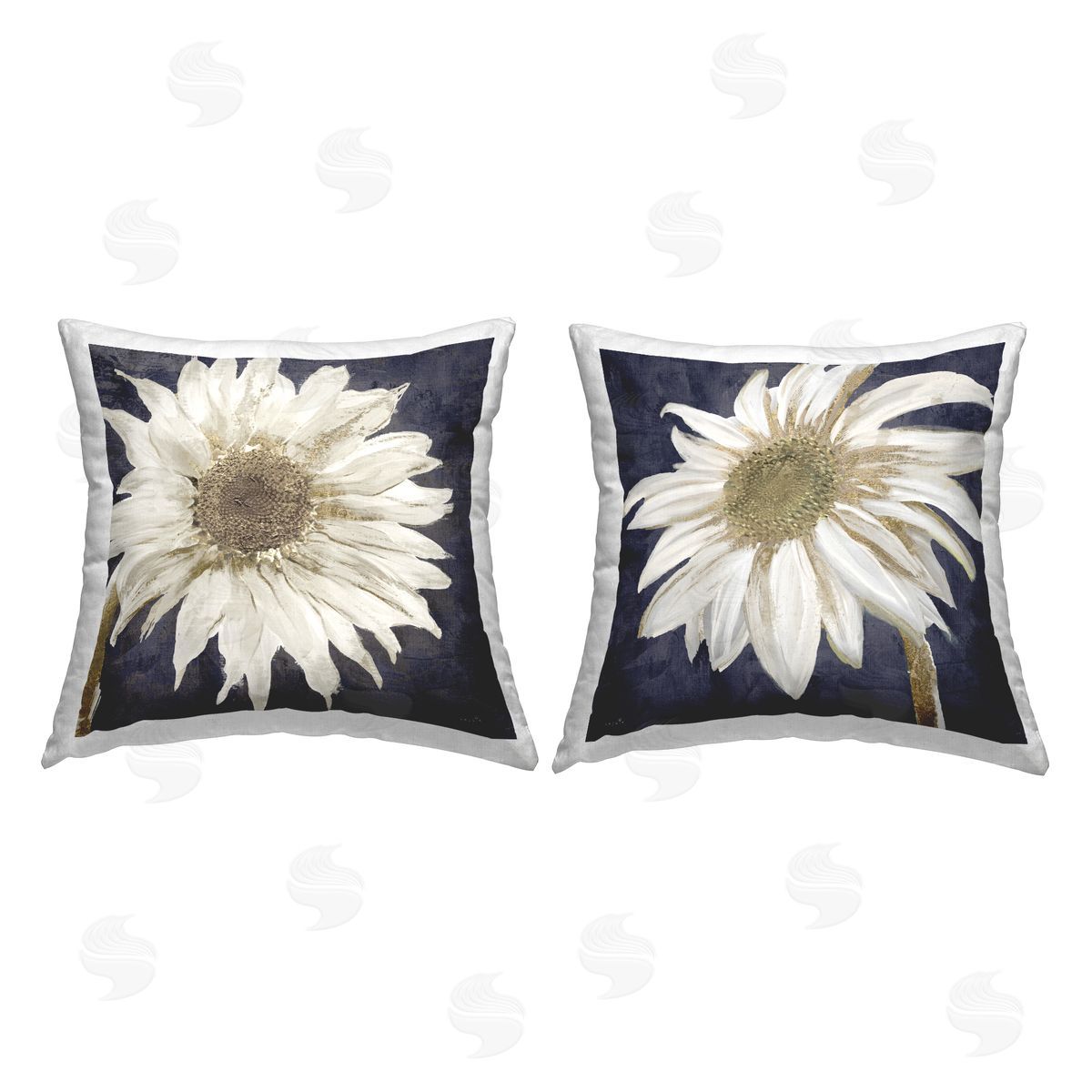 Modern White Daisy Flower Close Up Petals Decorative Printed Pillow, Home Decor by Sophie 6