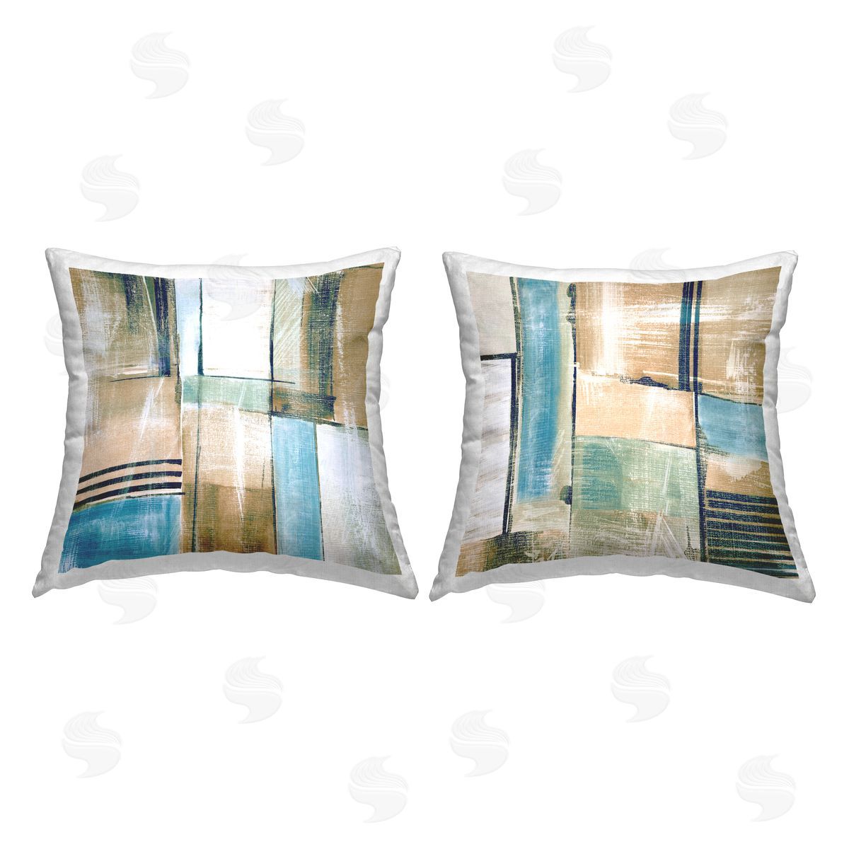 Modern Geometric Shapes Arrangement Decorative Printed Pillow, Home Decor by Susan Jill