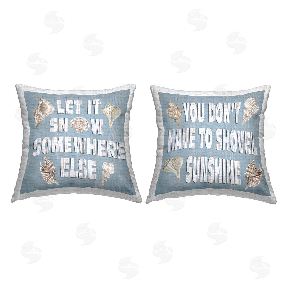 Nautical Holiday Let It Snow Phrases Outdoor Printed Pillow, Home Decor by Cindy Jacobs