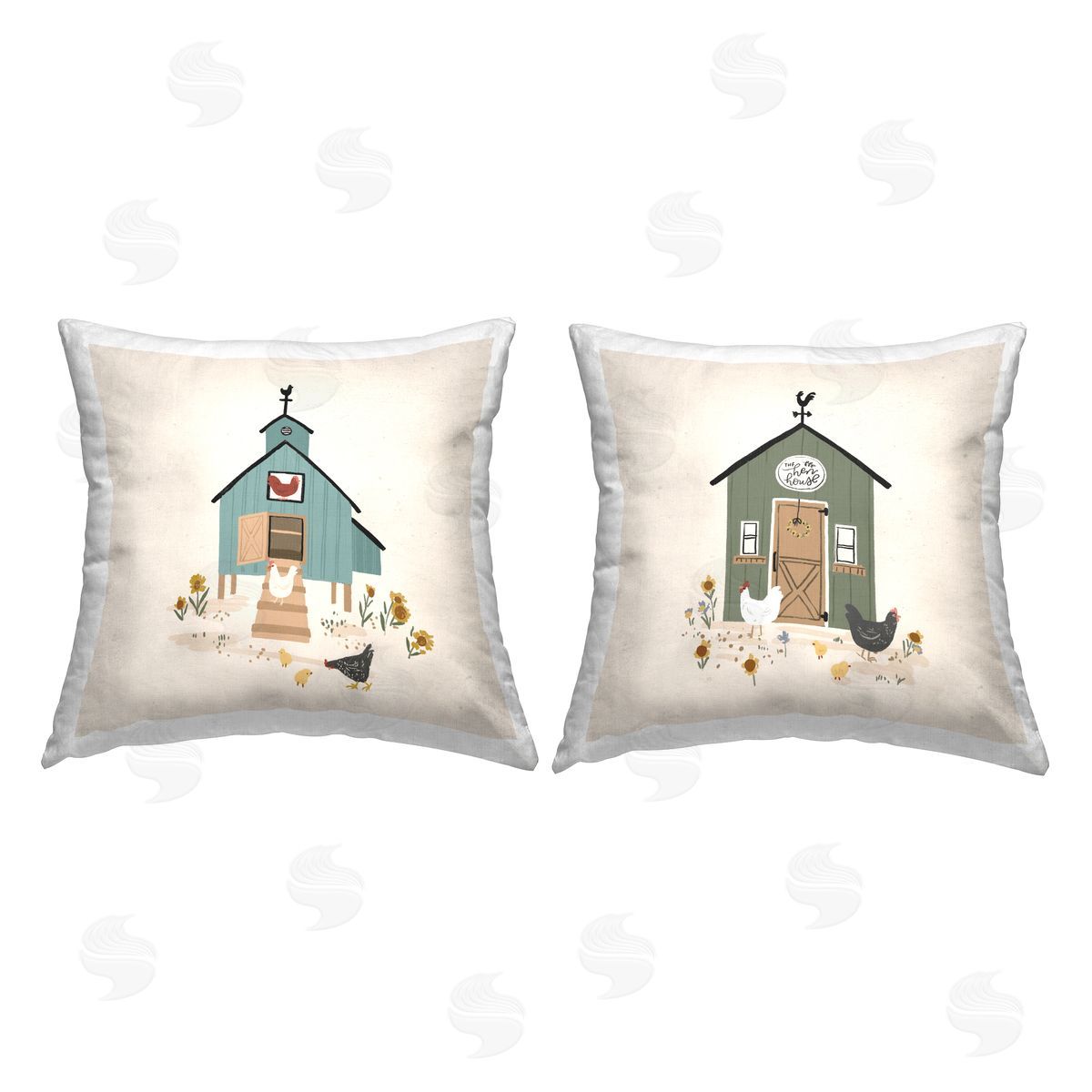 Hen House Chicken Coops Decorative Printed Pillow, Home Decor by Loni Harris