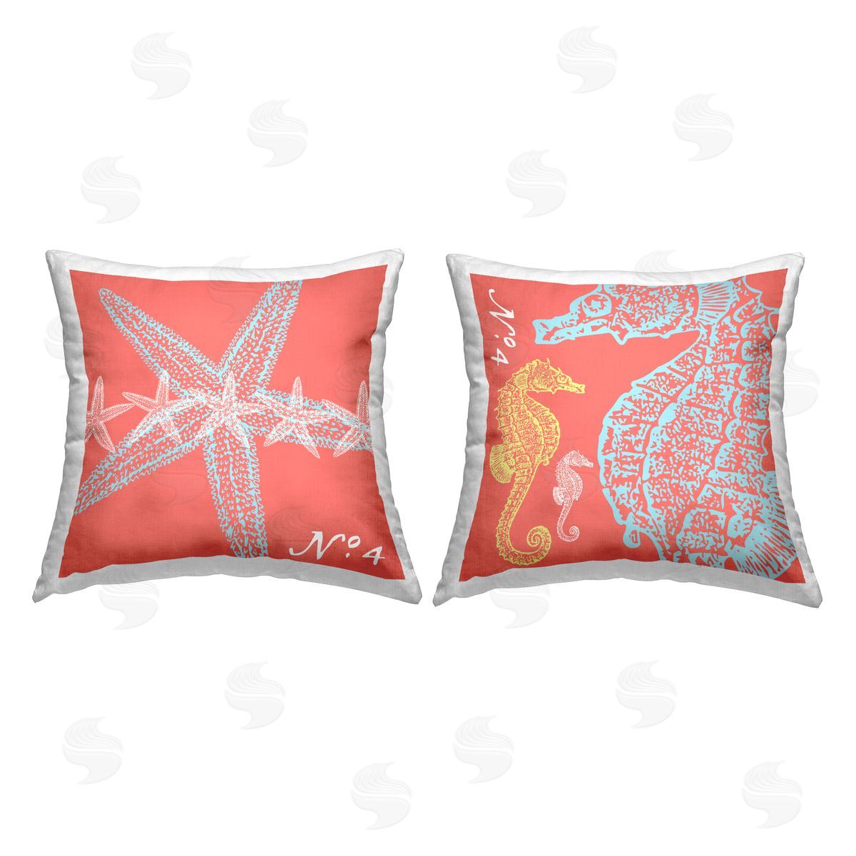 Bold Pink Aquatic Sea Life Decorative Printed Pillow, Home Decor by Geoff Tygert