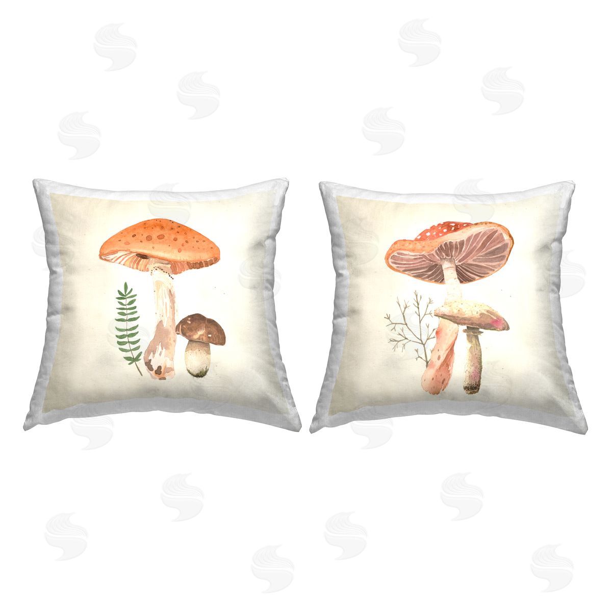 Mushroom Fungi Forest Botanicals Decorative Printed Pillow, Home Decor by Lucca Sheppard