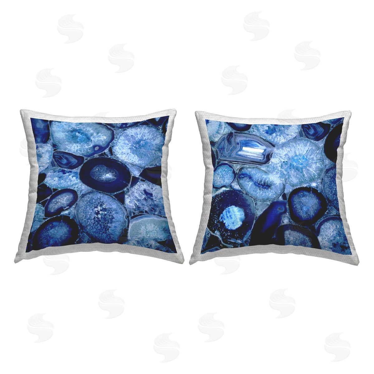 Blue Varied Agate Geodes Outdoor Printed Pillow, Home Decor by Danielle Carson