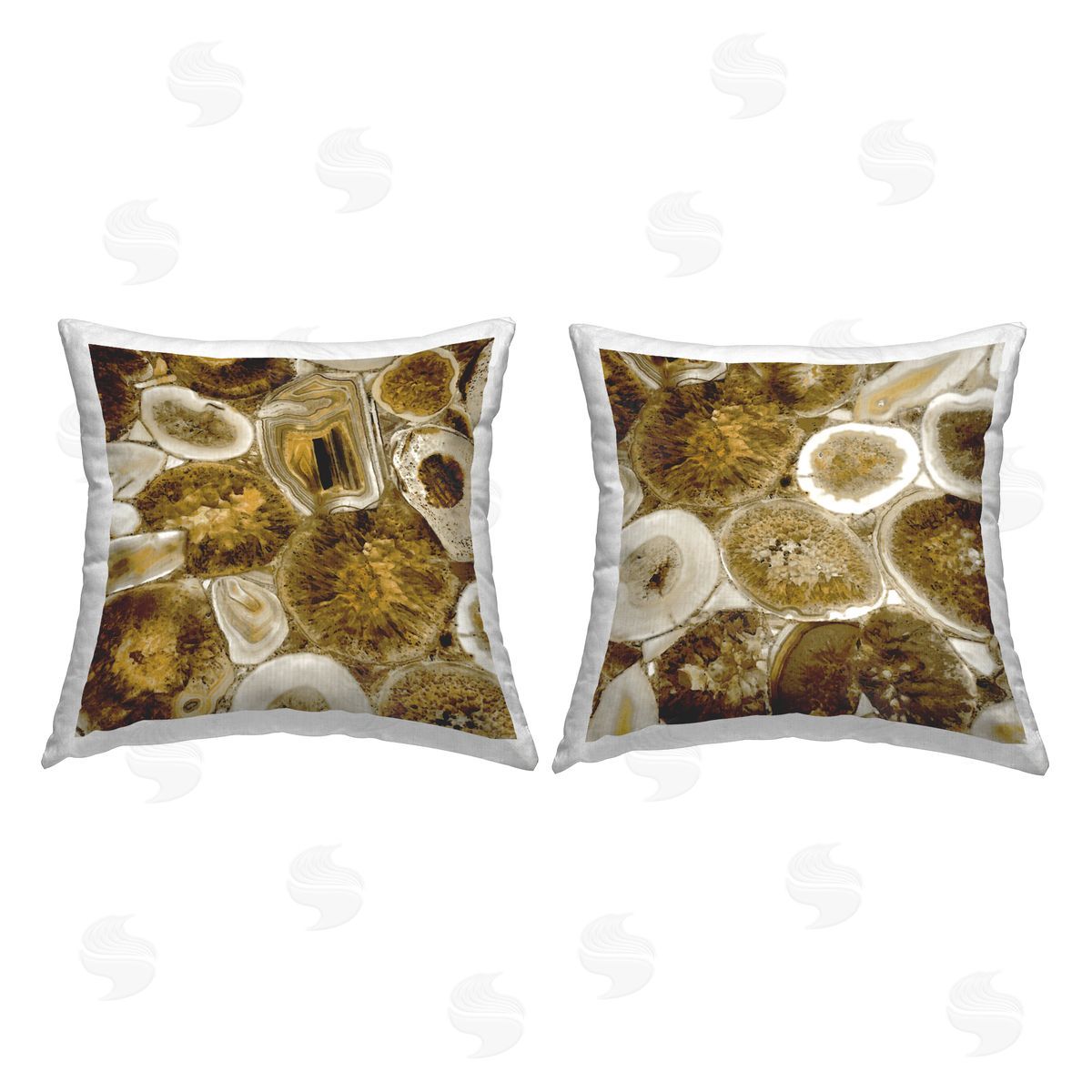 Natural Agate Rock Crystals Decorative Printed Pillow, Home Decor by Danielle Carson