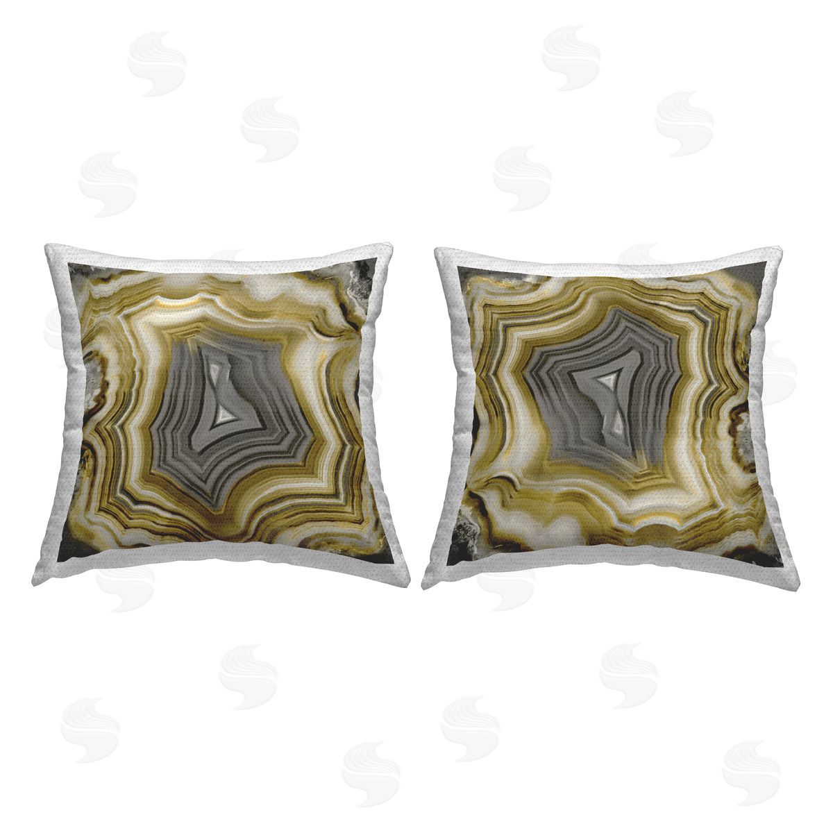 Mineral Crystal Agate Geode Outdoor Printed Pillow, Home Decor by Danielle Carson