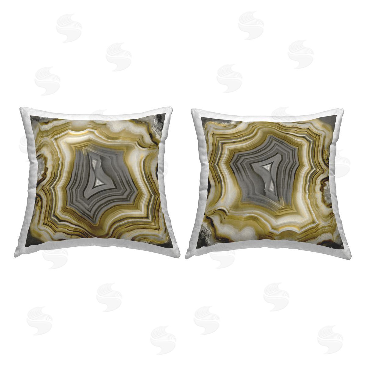 Mineral Crystal Agate Geode Decorative Printed Pillow, Home Decor by Danielle Carson