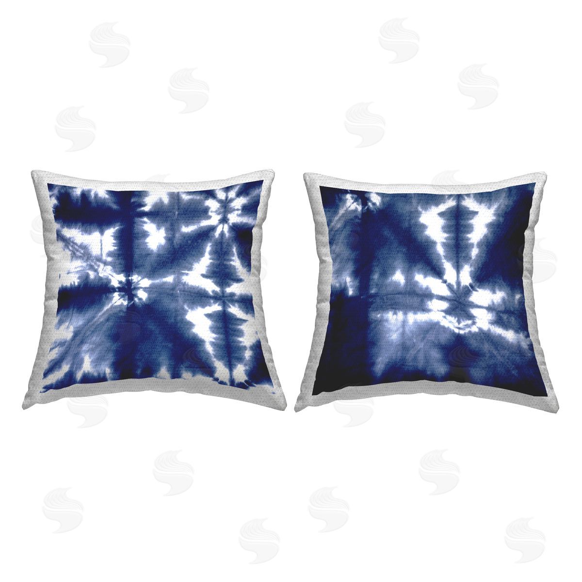 Blue Boho Tie Dye Effect Outdoor Printed Pillow, Home Decor by Ellie Roberts