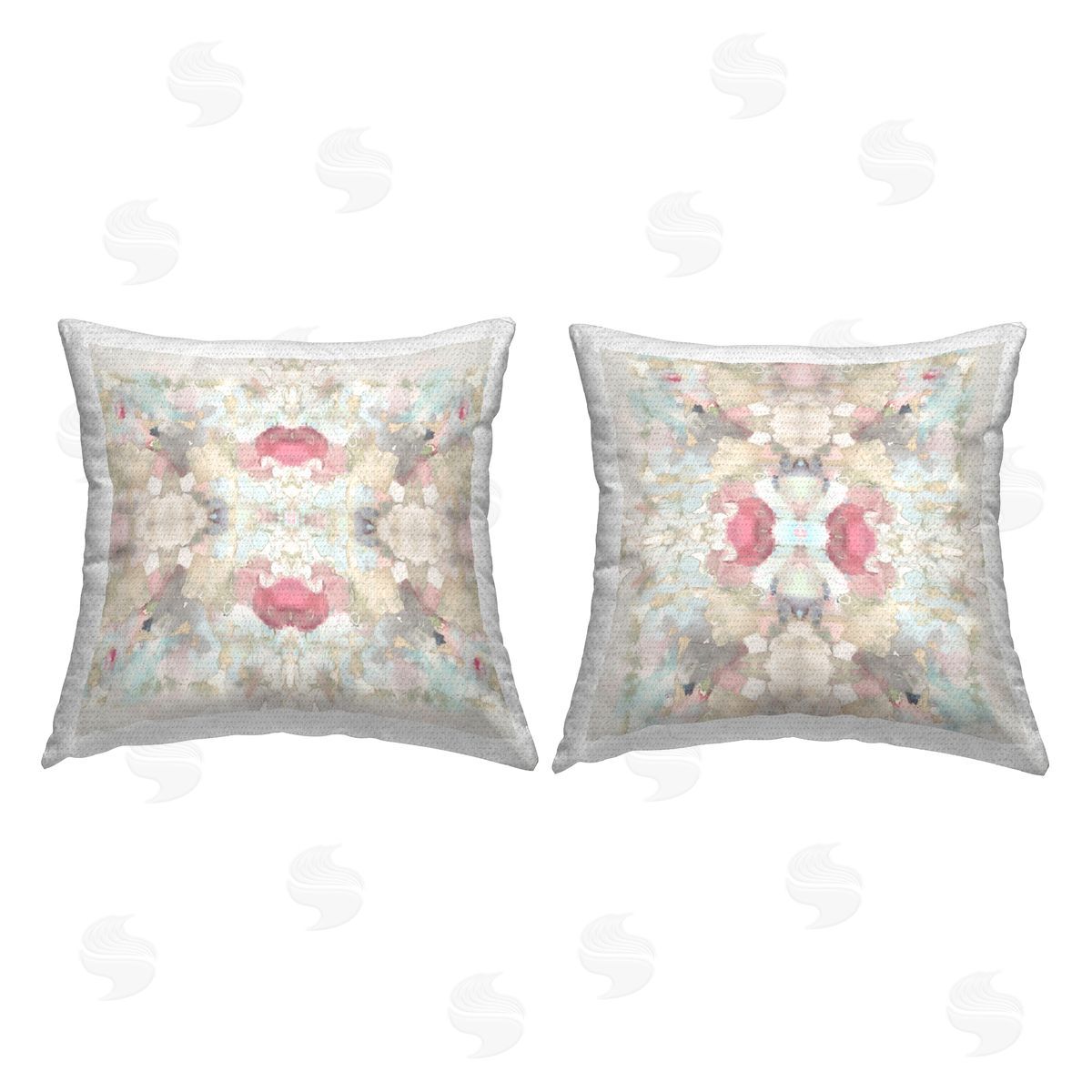 Pastel Soft Geometric Shapes Outdoor Printed Pillow, Home Decor by Ellie Roberts