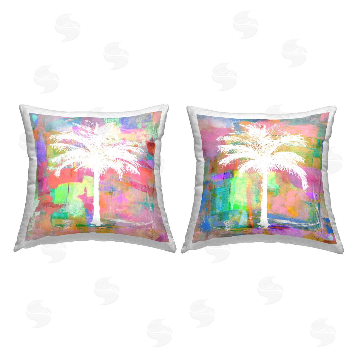 Bold Vivid Palm Tree Silhouettes Decorative Printed Pillow, Home Decor by Kristen Drew