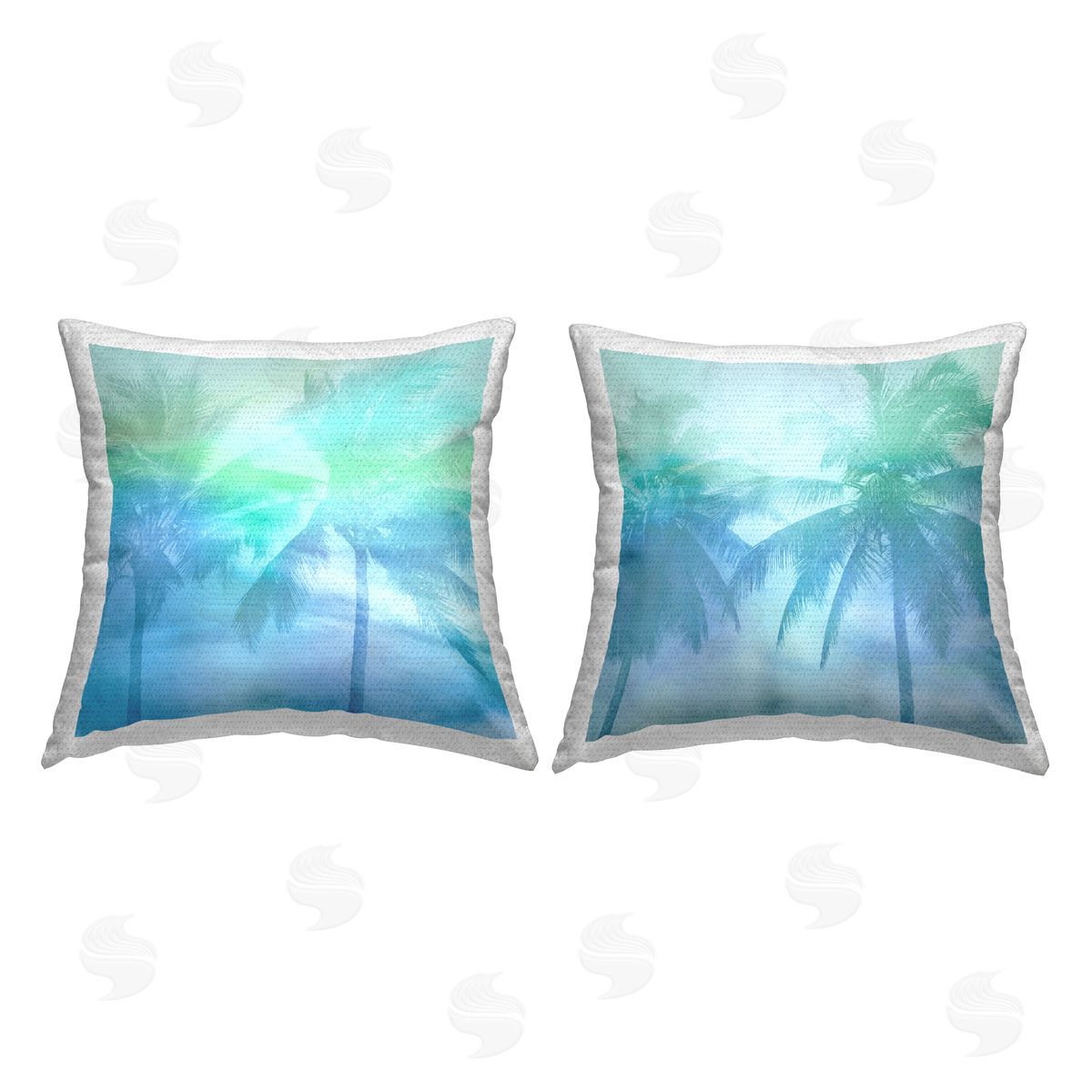 Bold Blue Summer Palms Outdoor Printed Pillow, Home Decor by Mia Jensen