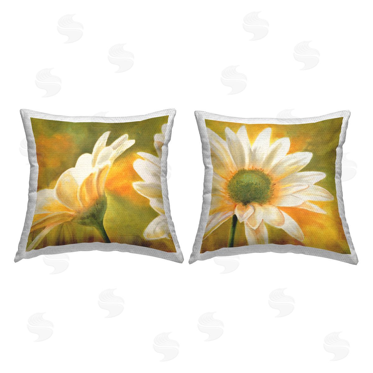 Summer Daisies Sunlit Petals Outdoor Printed Pillow, Home Decor by Pierre Viollet