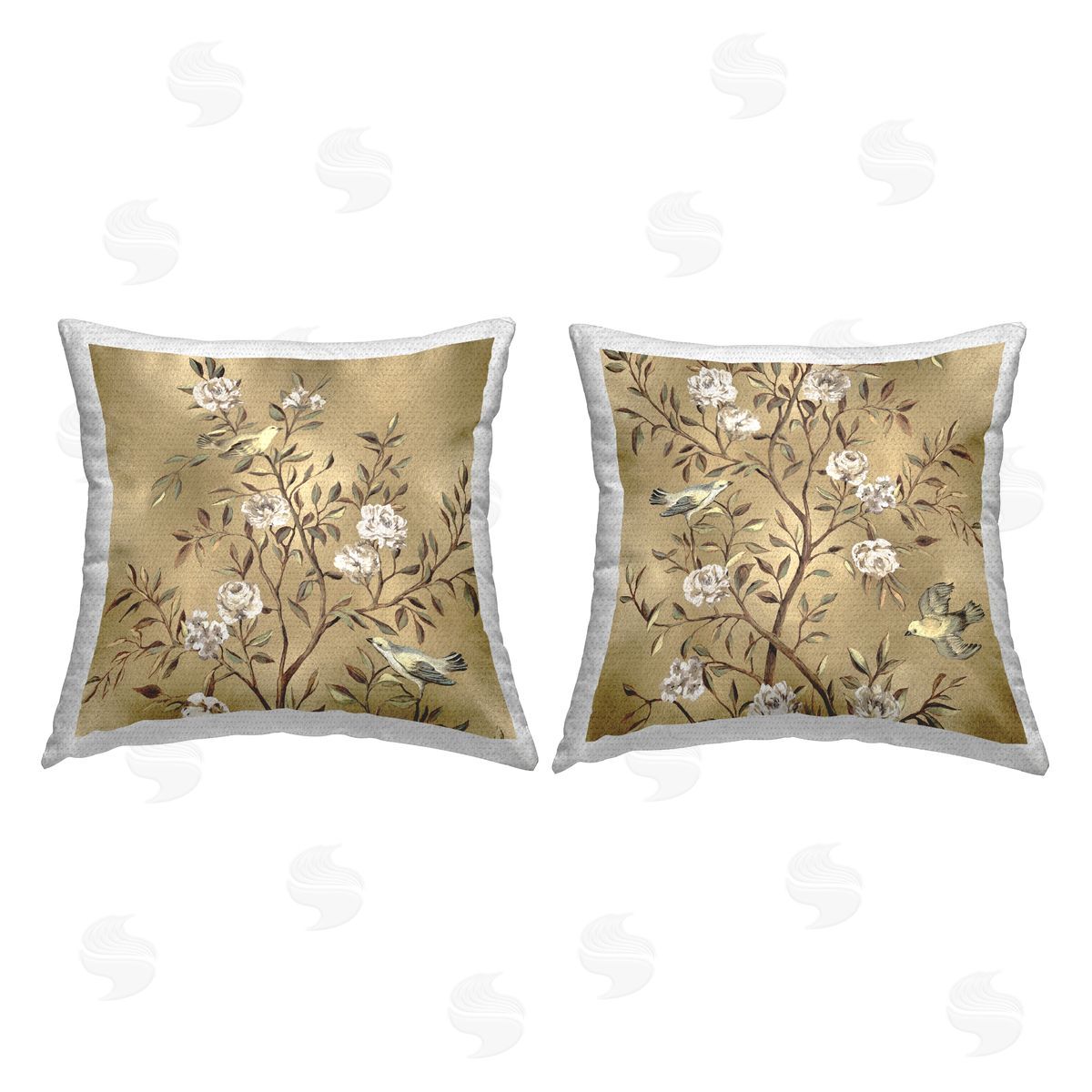 Classic Glam Floral Tree Blossoms Outdoor Printed Pillow, Home Decor by Reneé Campbell
