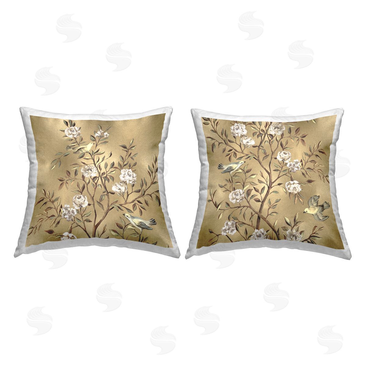 Classic Glam Floral Tree Blossoms Decorative Printed Pillow, Home Decor by Reneé Campbell