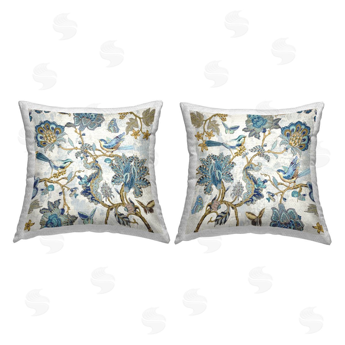 Detailed Paisley Patterned Florals Outdoor Printed Pillow, Home Decor by Reneé Campbell