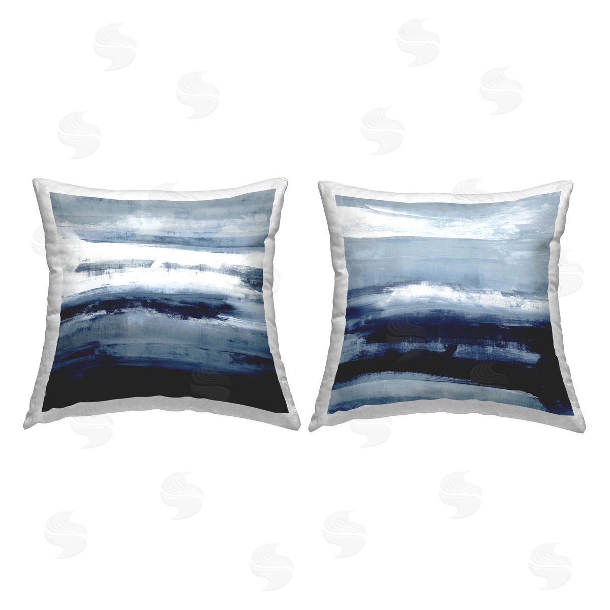 Brushed Blue Abstract Composition Decorative Printed Pillow, Home Decor by Jake Messina