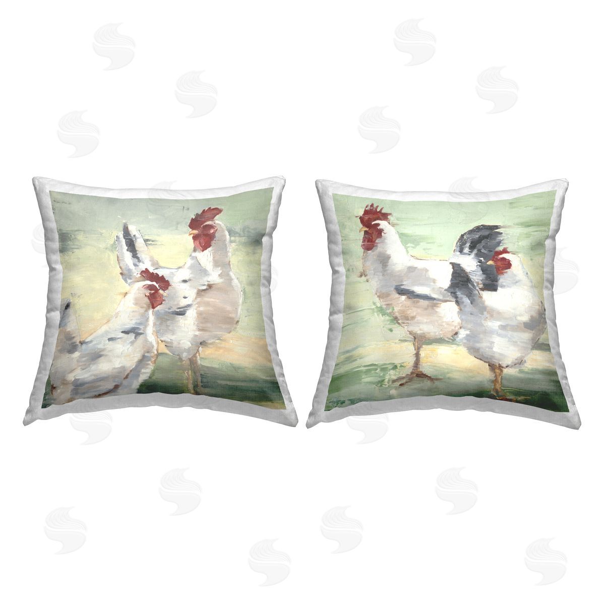 Farmhouse Hens Chickens Animals Decorative Printed Pillow, Home Decor by Ethan Harper