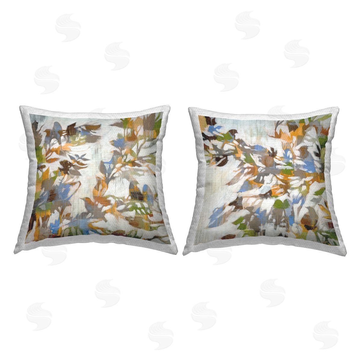 Birds Perched on Branches Outdoor Printed Pillow, Home Decor by Liz Jardine