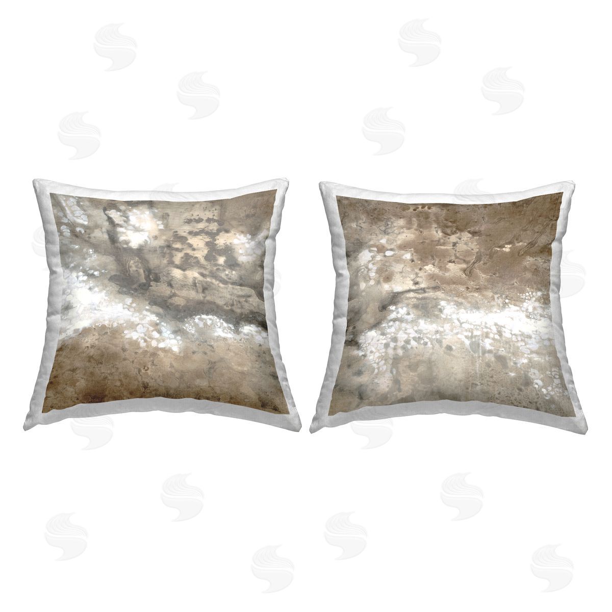 Abstract Brown Splashes Decorative Printed Pillow, Home Decor by Liz Jardine