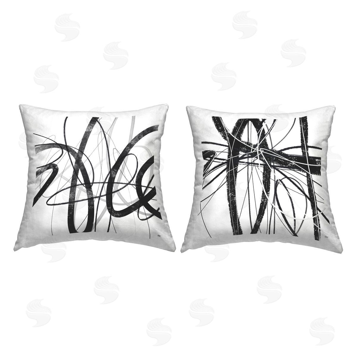Abstract Chaotic Scribble Decorative Printed Pillow, Home Decor by Lisa Ridgers