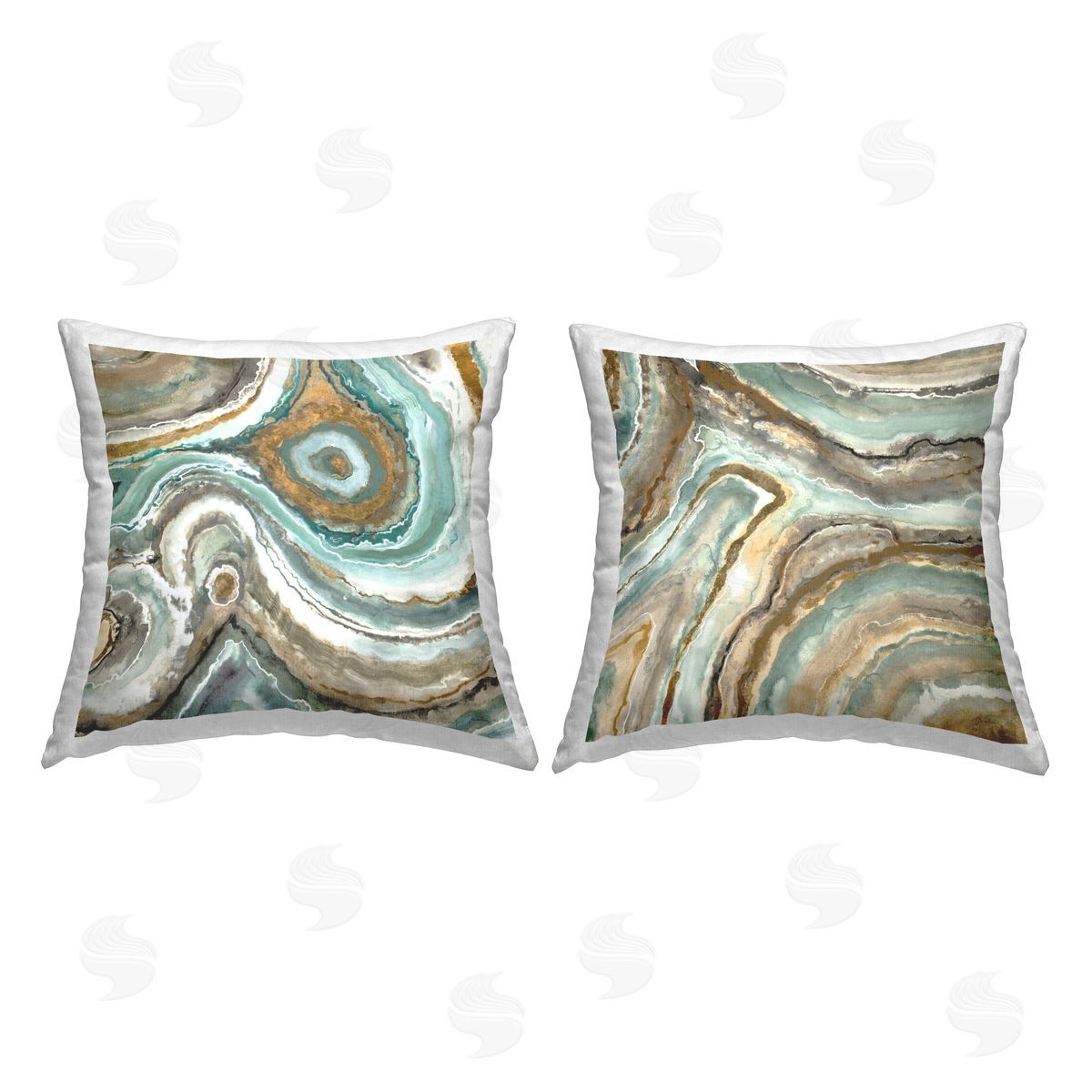 Abstract Geode Agate Pattern Decorative Printed Pillow, Home Decor by Liz Jardine