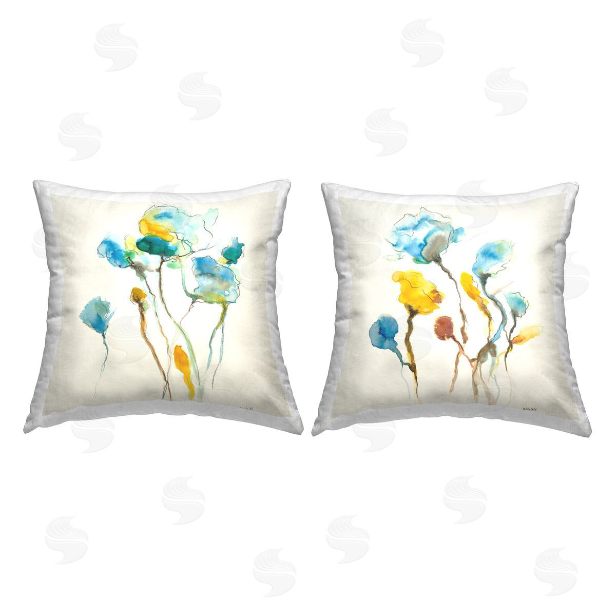 Varied Roses Abstract Plants Decorative Printed Pillow, Home Decor by Patti Mann