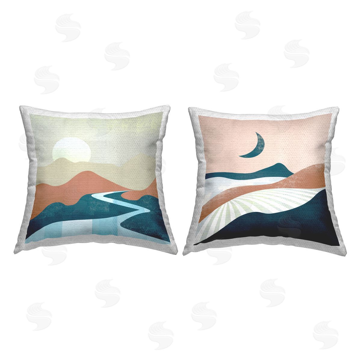 River & Mountains Landscape Outdoor Printed Pillow, Home Decor by Arctic Frame