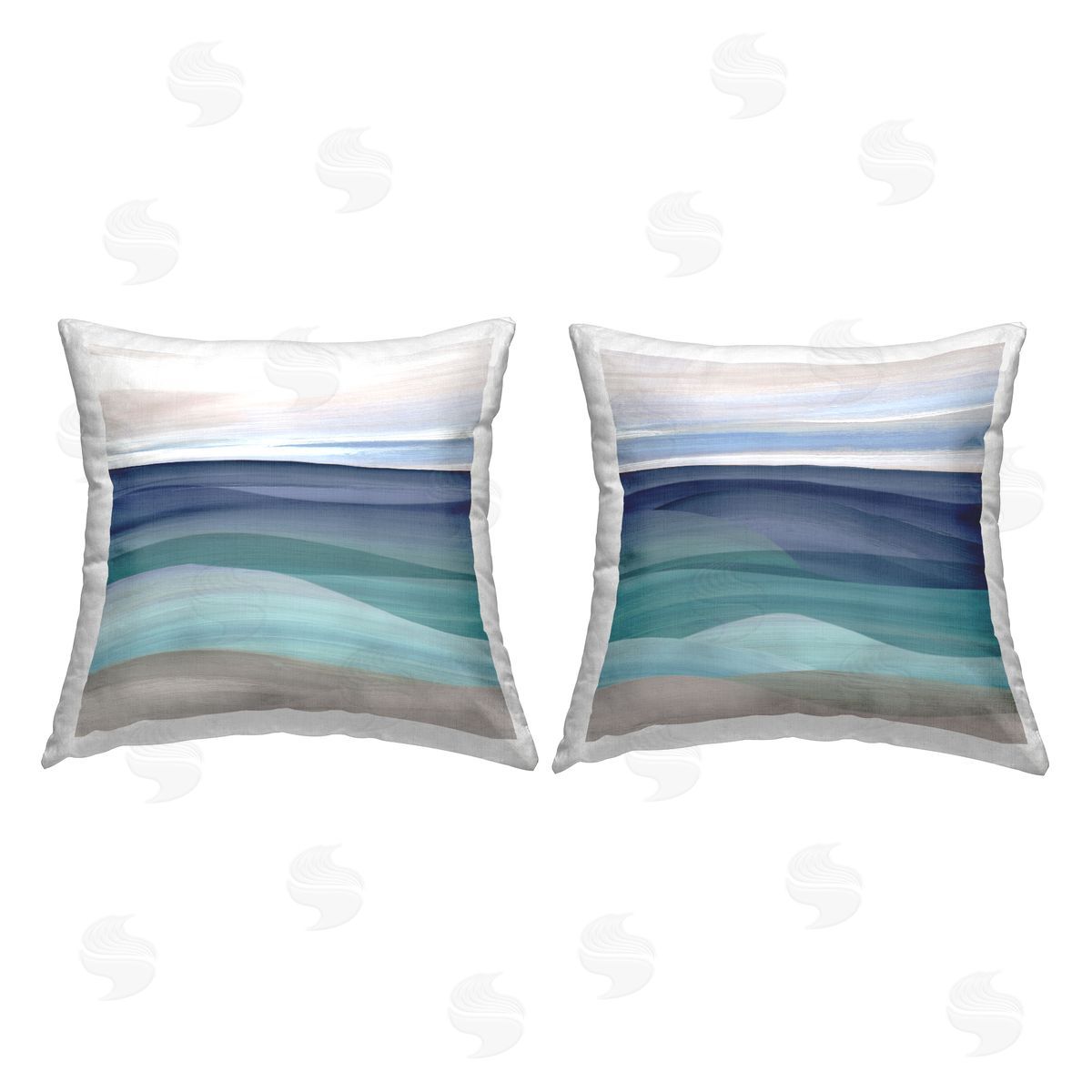 Modern Beach Scene Decorative Printed Pillow, Home Decor by Carol Robinson