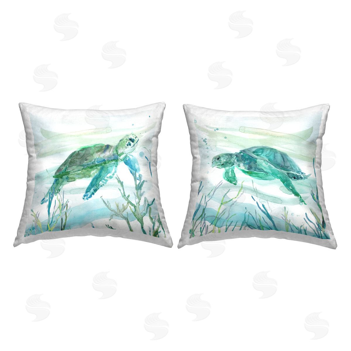 Underwater Turtles Swimming Decorative Printed Pillow, Home Decor by Carol Robinson