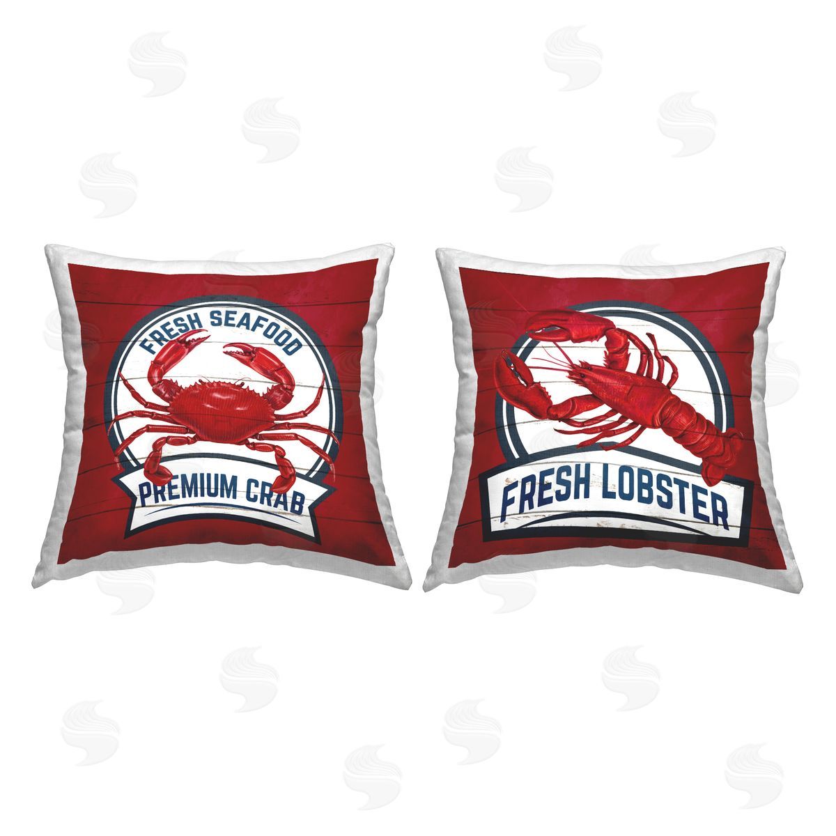 Fresh Seafood Lobster & Crab Decorative Printed Pillow, Home Decor by Kim Allen