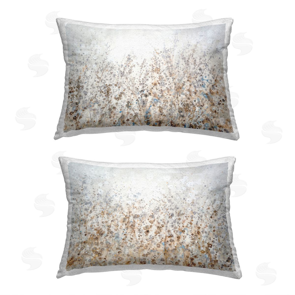 Tim O'Toole Beige & Grey Abstraction Outdoor Quick-Dry Polyester Printed Throw Pillow