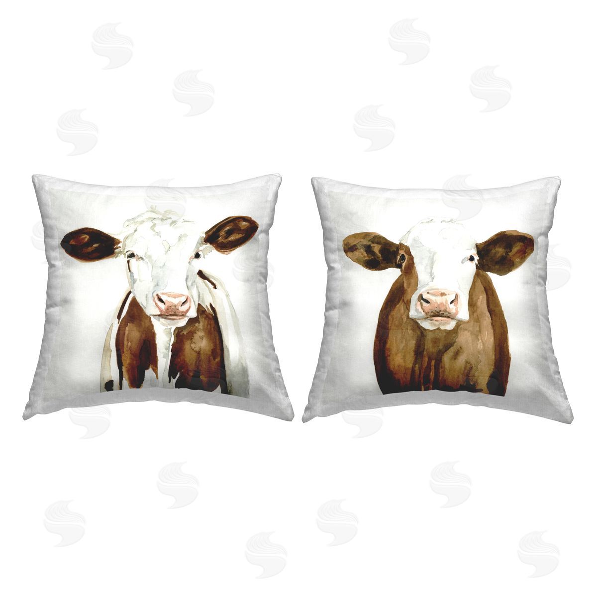 Brown Baby Cows Decorative Printed Pillow, Home Decor by Victoria Barnes