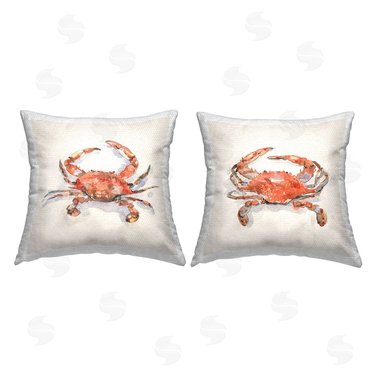 Nautical Red Crabs Outdoor Printed Pillow, Home Decor by Emma Caroline