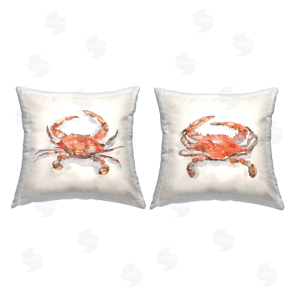 Nautical Red Crabs Decorative Printed Pillow, Home Decor by Emma Caroline