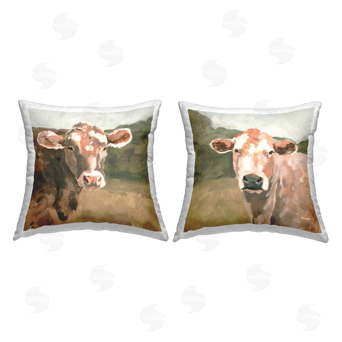 Traditional Farm Cows Decorative Printed Pillow, Home Decor by Victoria Barnes