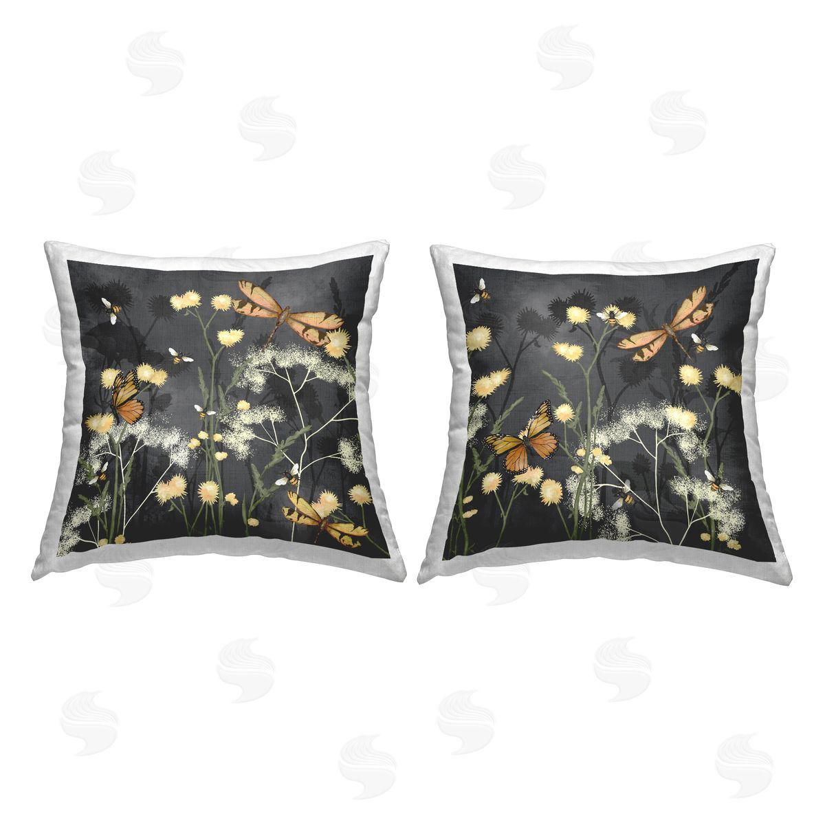 Meadows on Grey Decorative Printed Pillow, Home Decor by Jade Reynolds