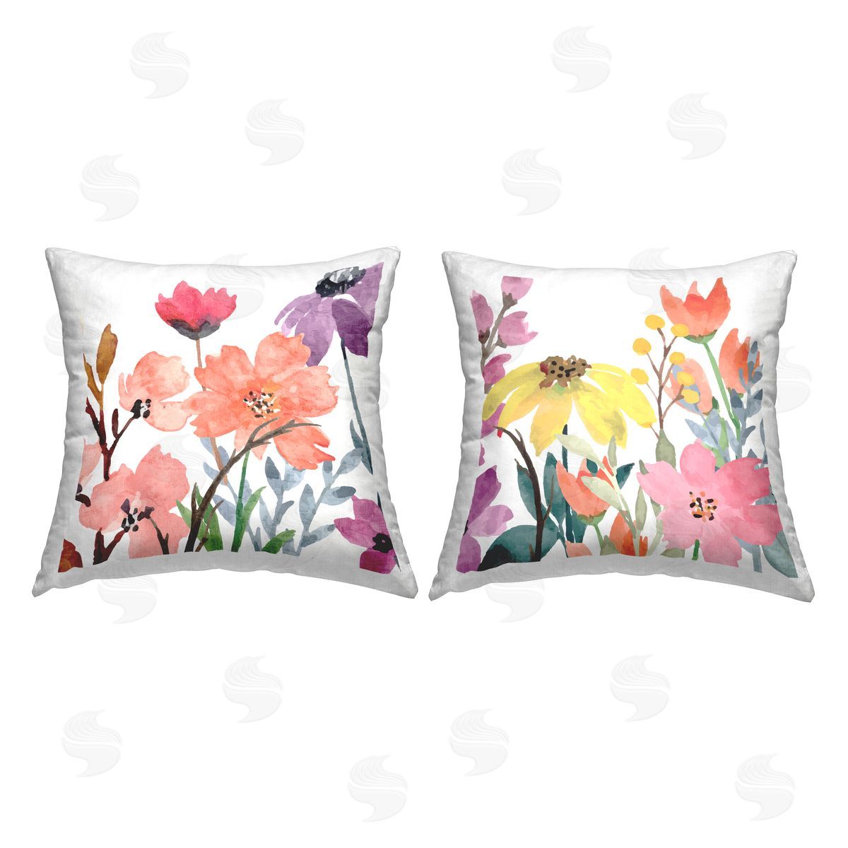 Vivid Spring Wildflowers Decorative Printed Pillow, Home Decor by Kim Allen