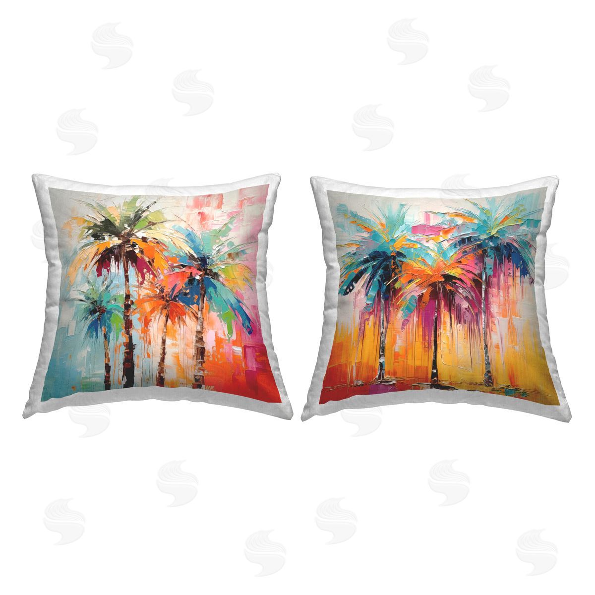 Vivid Hued Palm Trees Decorative Printed Pillow, Home Decor by Irena Orlov