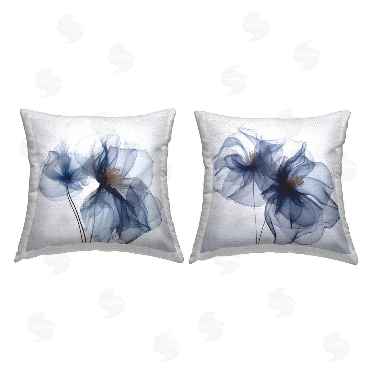 Abstract X-Ray Flowers Outdoor Printed Pillow, Home Decor by Irena Orlov