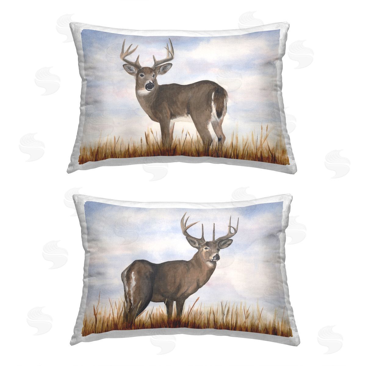 Michael Willett Deer Wildlife in Nature Printed Plush Polyester Throw Pillow